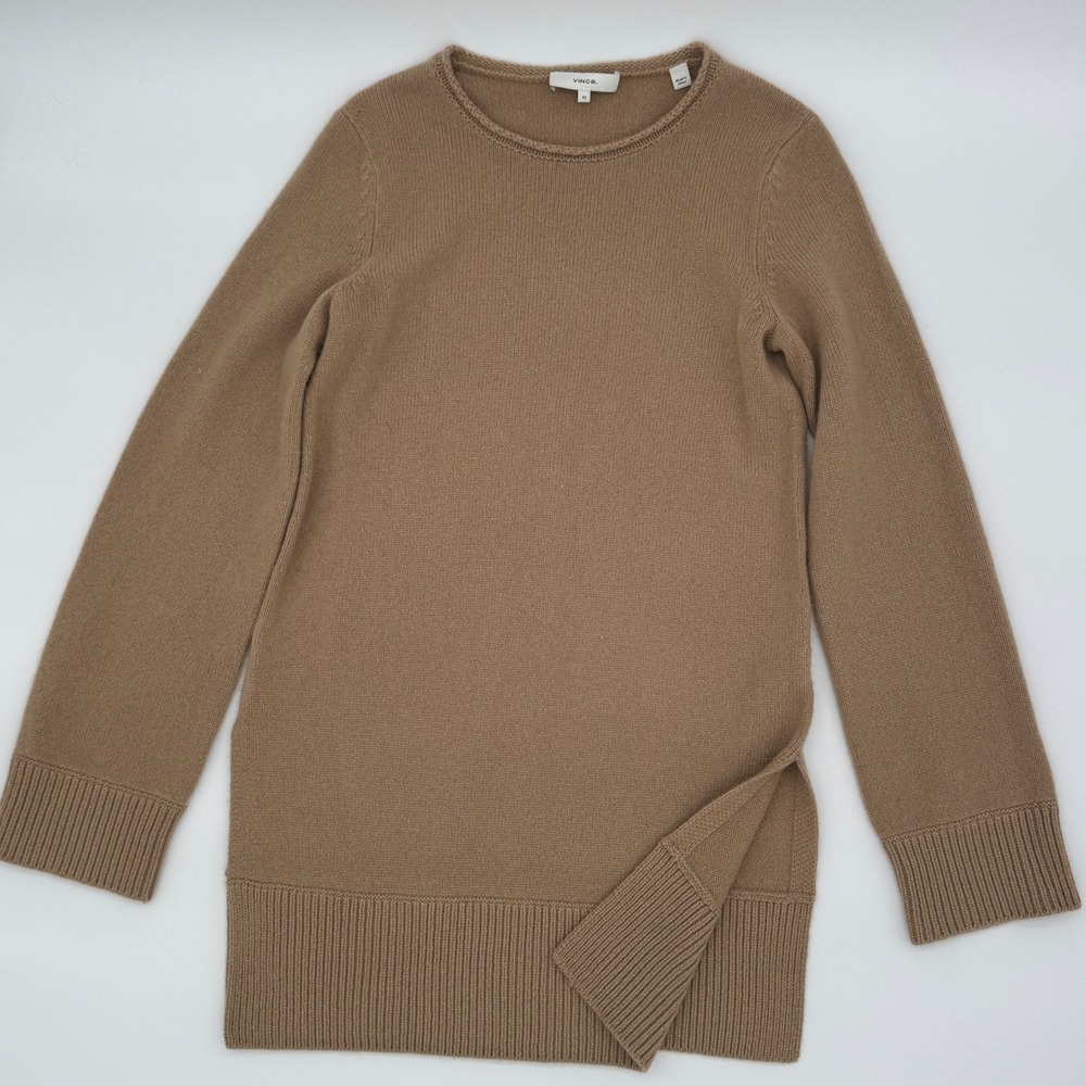 Vince Cashmere Roll Neck‎ Long Sleeve Sweater Camel Tan XS